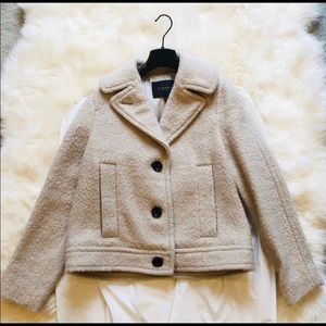Coach pea coat beige/oatmeal wool blend. XS